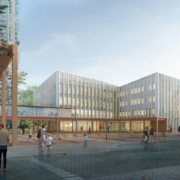 Preis Auszeichnung Wettbewerb Architekturwettbewerb Schule Gymnasium Düsseldorf Rendering Visualisierung
